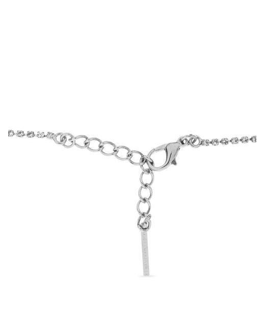 Alessandra Rich White Crystal-Embellished Necklace