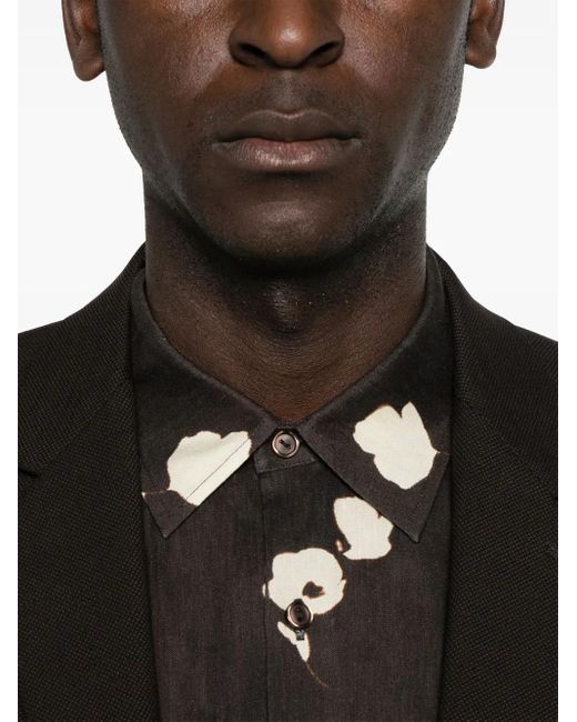 Sandro Overhemd Met Bloemenprint in het Black voor heren