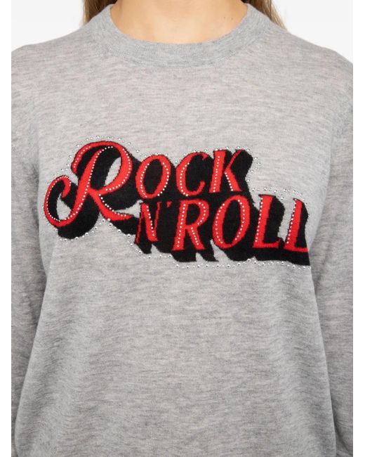 Zadig & Voltaire Gray Embellished Sweater