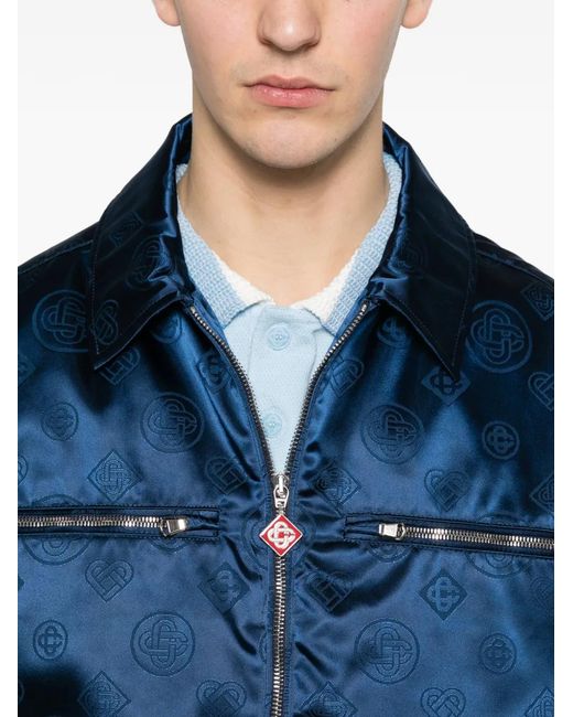 Casablanca Blue Patterned Zip Jacket for men