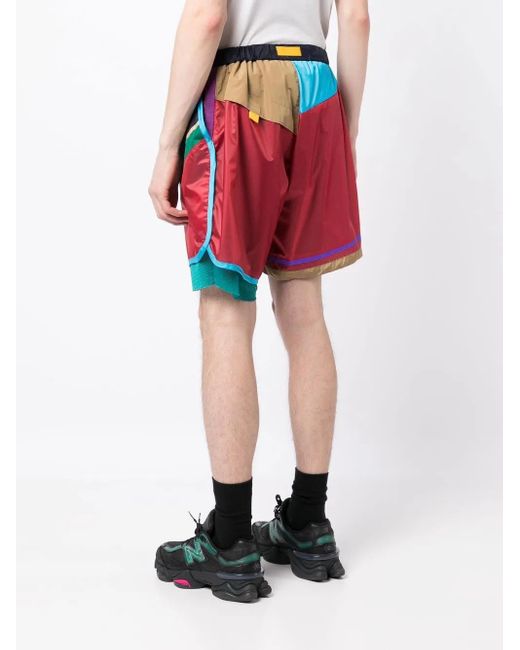 Kolor Sport-Shorts Im Patchwork-Look in Red für Herren