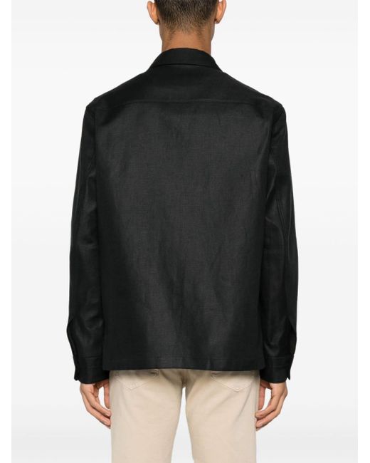 Zegna Black Long-Sleeve Shirt for men