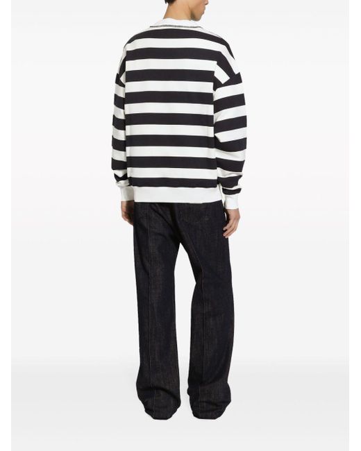 Dolce & Gabbana Black Cotton Striped Sweatshirt for men