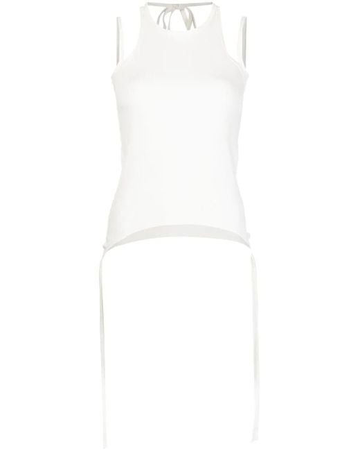 Dion Lee White Round Neck Tank Top