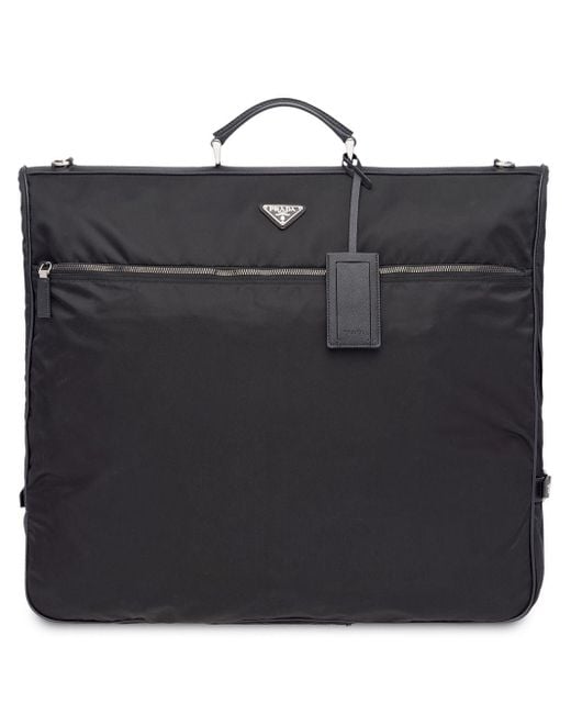 Prada Black Saffiano Leather And Nylon Garment Bag for men