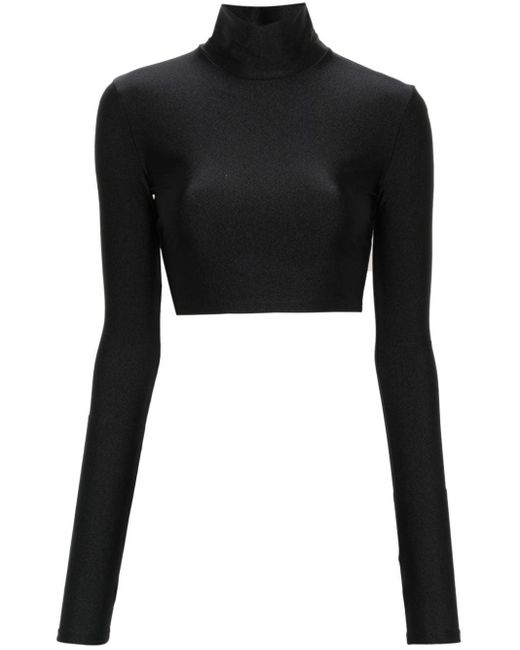 ANDAMANE Black Orchid High-neck Top
