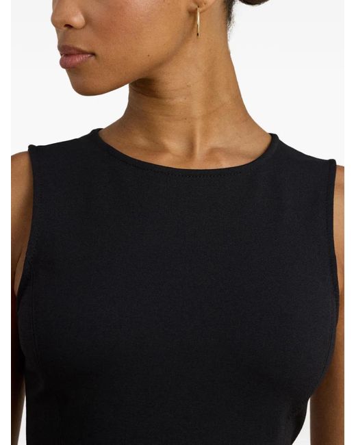 Ralph Lauren Black Sleeveless Ponte Midi Dress