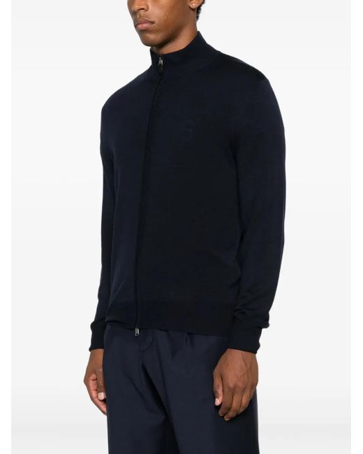 Canali Blue Zip Cardigan for men