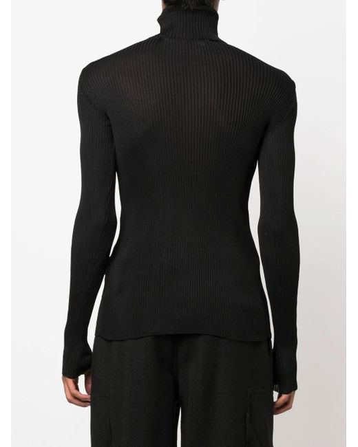 Off-White c/o Virgil Abloh Off-white Helvet Fine Knit Rib Turtleneck Black for men