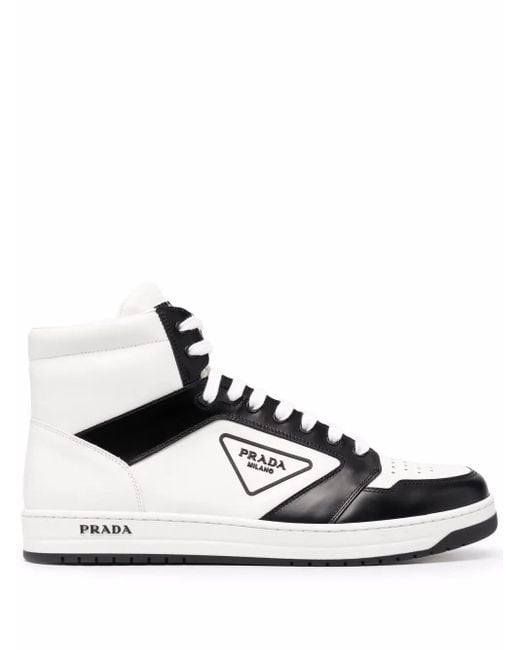 メンズ Prada プラダ コントラストトリム スニーカー Black