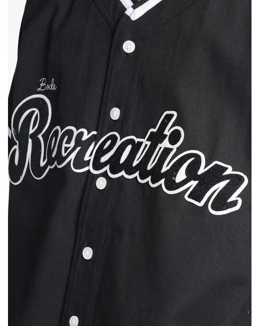 Bode Black Outfield Baseball Shirt for men