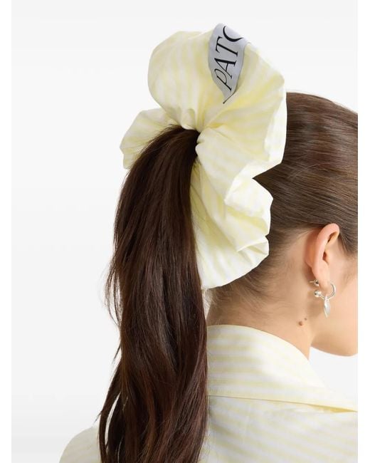 Patou White Striped Scrunchie