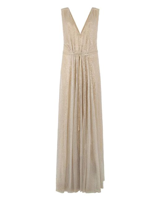 Valentino Garavani Natural V-Neck Sleeveless Maxi Dress