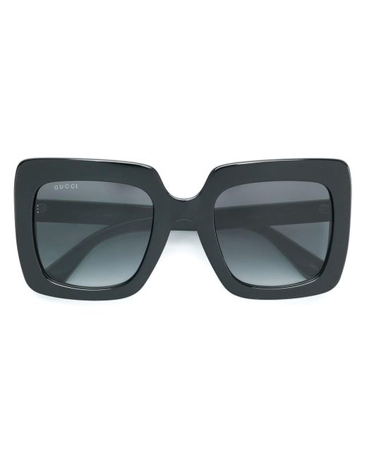Oversized square-frame sunglasses Gucci en coloris Black