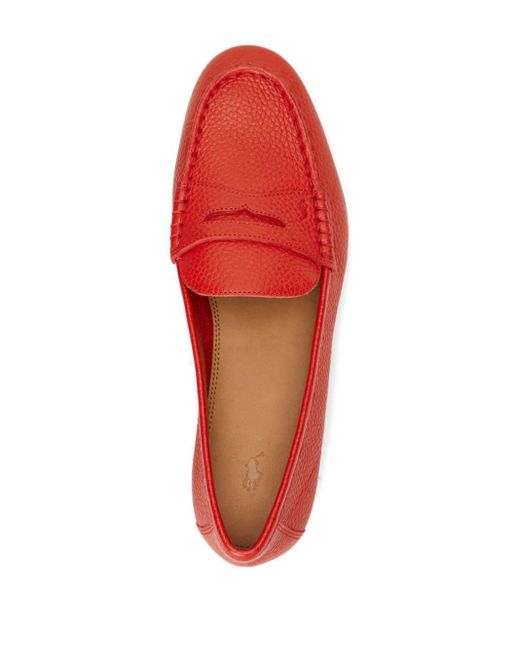 Polo Ralph Lauren Red Penny-Loafer aus Leder