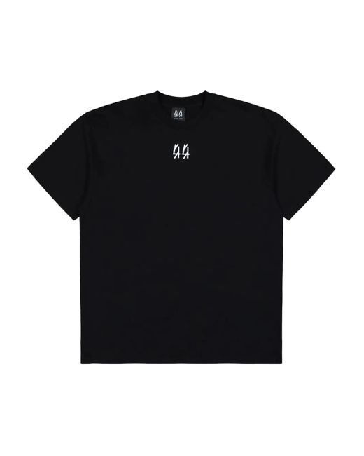 44 Label Group Black Graphic-Print T-Shirt for men