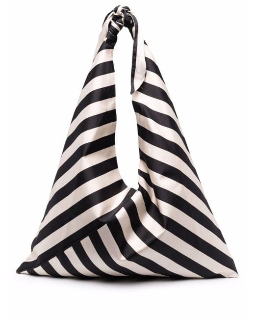 Jejia Black Striped Knotted Shoulder Bag