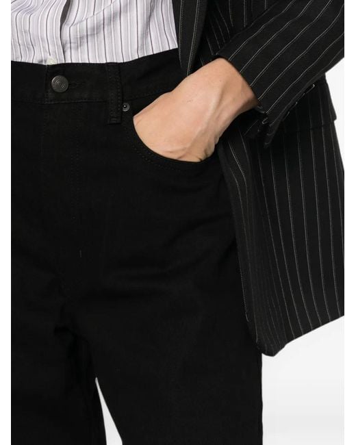 FRAME Black The Bow Wide-Leg Jeans