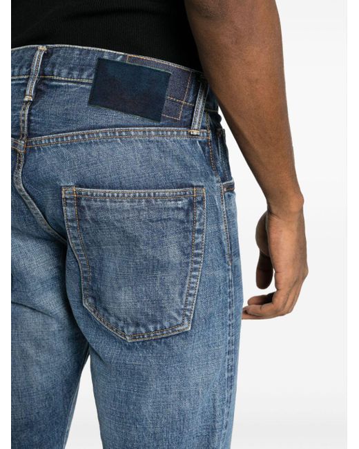 Jeans dritti con applicazione di Visvim in Blue da Uomo