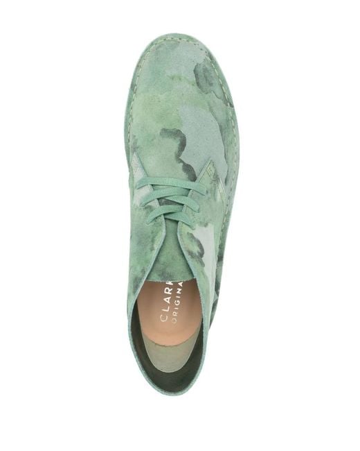 Clarks Green Watercolour-Effect Print Boots for men