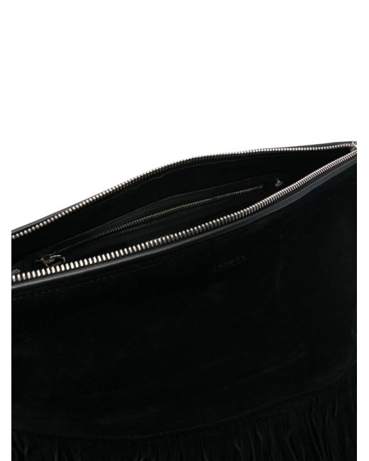 Isabel Marant Suede Leather Fringed Clutch Bag in Black Lyst UK