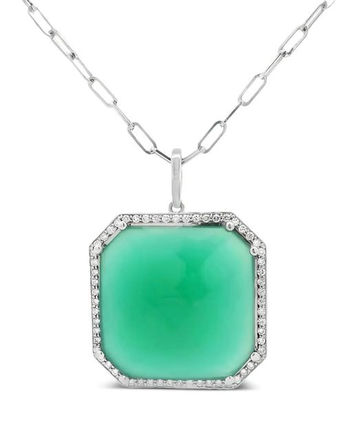 Lisa Nik Green 18K Agate And Diamond Necklace