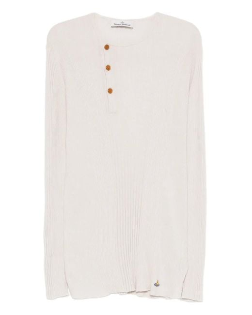 メンズ Vivienne Westwood リブニット セーター White