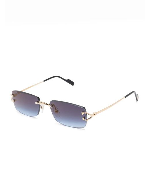 Cartier Blue Rectangle-Frame Sunglasses