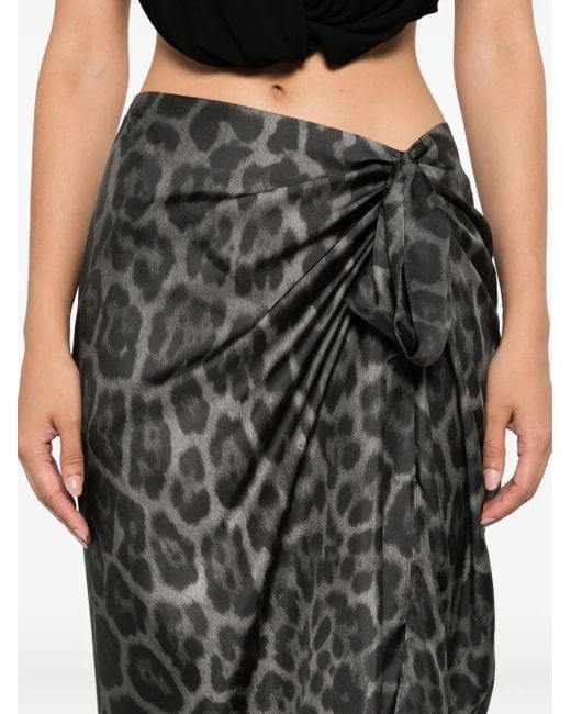 スカート Stella Mccartney Gonna Midi Leopardata Con Nodo Stella McCartney Gonna Midi Leopardata Con Nodo in Grey