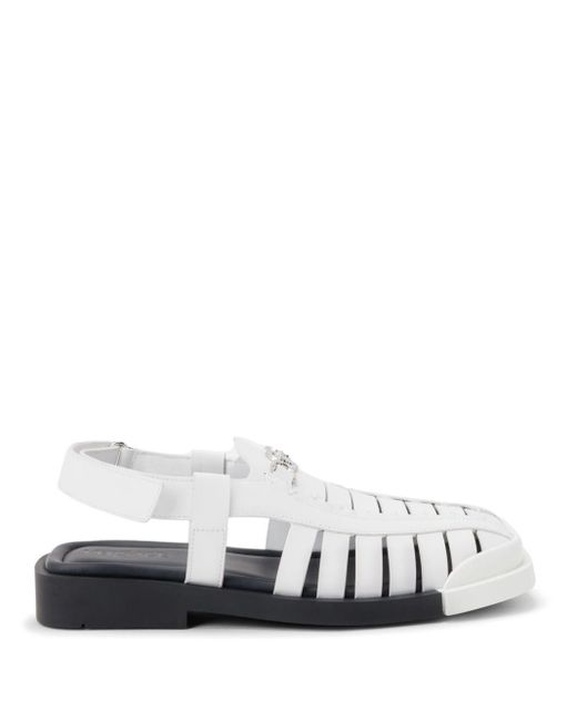 Versace White Strappy Leather Sandals for men