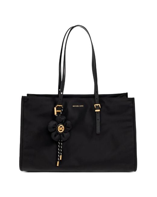 MICHAEL Michael Kors Black Zadie Flower-Charm Tote Bag
