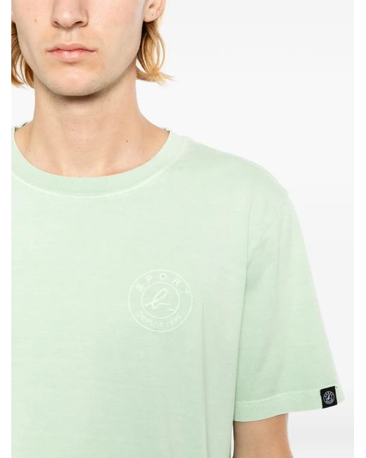 SPORT b. by agnès b. Green Logo-Print Cotton T-Shirt for men