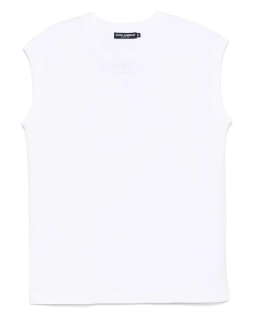 Dolce & Gabbana ラウンドネック ノースリーブ トップ White