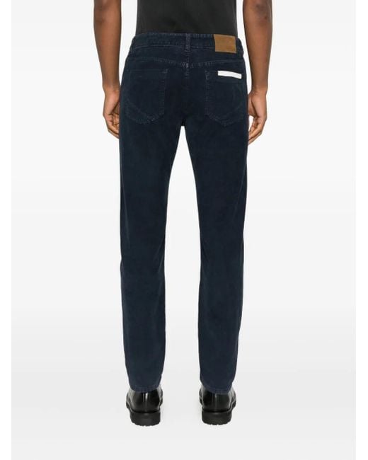 Incotex Blue Logo Patch Trousers for men