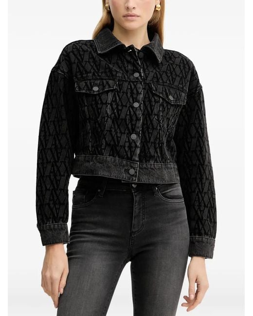 ARMANI EXCHANGE Black Patterned Denim Jacket