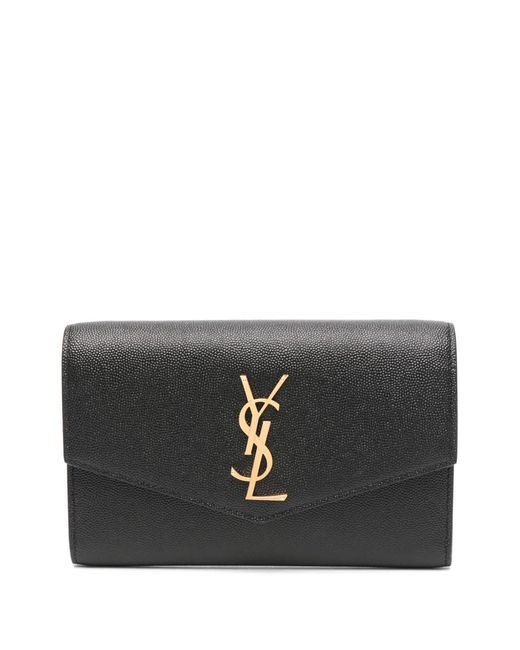 Saint Laurent Black Uptown Leather Chain Wallet - Women's - Leather