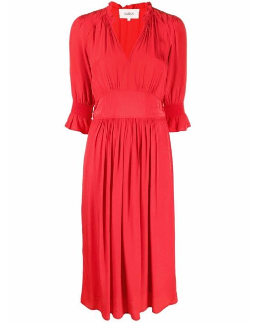 Ba&sh Maxi-jurk Met V-hals in het Red