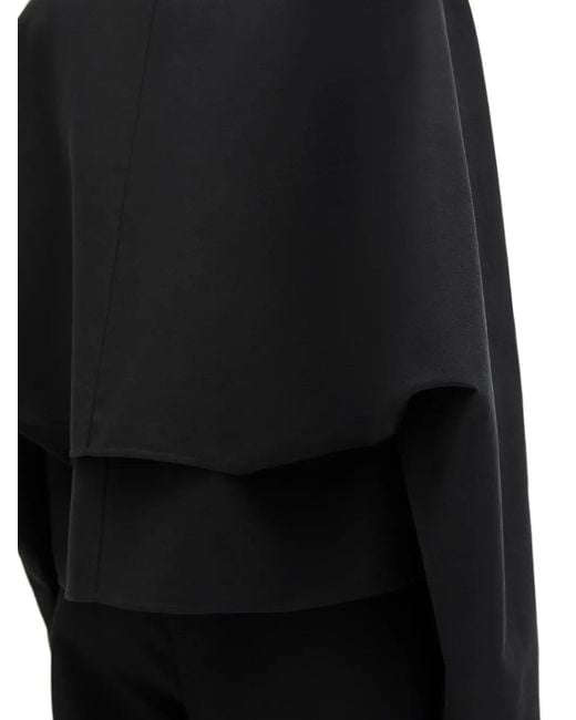 Another Tomorrow Black Raglan-Sleeve Back-Flap Jacket