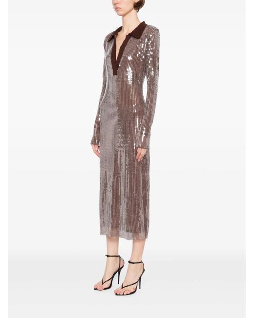 Monse Brown Mesh Midi Dress