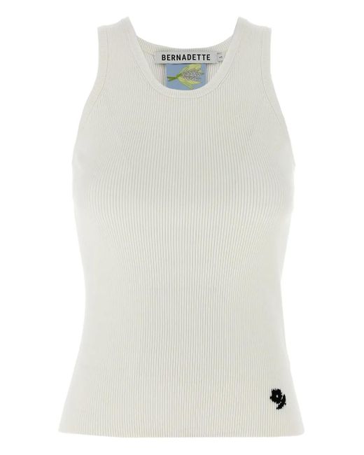BERNADETTE White Knit Top