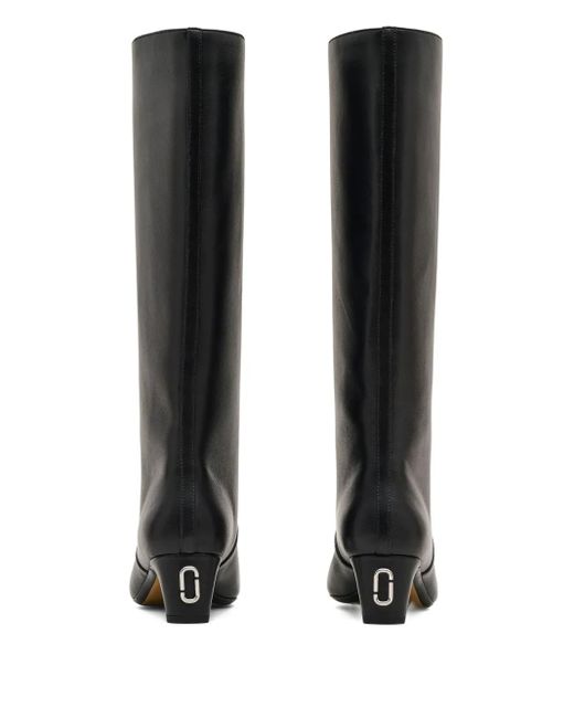 Marc Jacobs Black Pointed-Toe Leather Boots