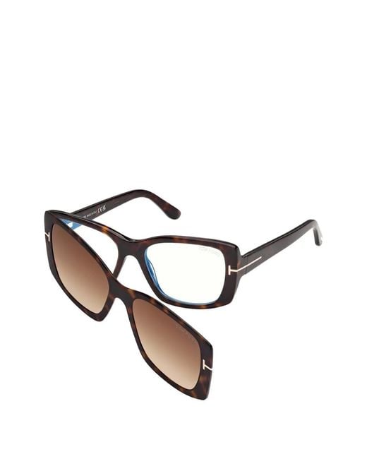 Tom Ford Black Lunettes De Vue À Effet Écailles De Tortue Et Logo T