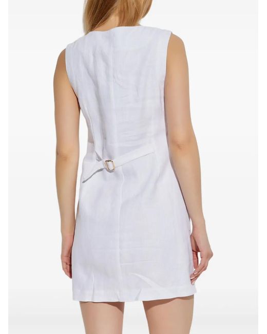 Posse White Linen Mini Dress