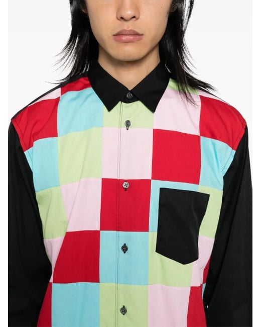 Comme des Garçons Red Checked Shirt for men
