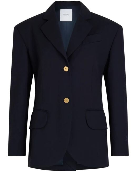 Patou Blue Belted Twill Jacket
