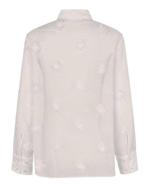 Samsøe & Samsøe White Fringed-Details Shirt