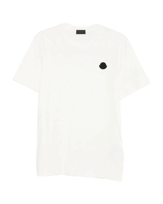 Camiseta con parche del logo Moncler de hombre de color White