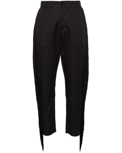 Pantalones rectos con flecos Pinko de color Black