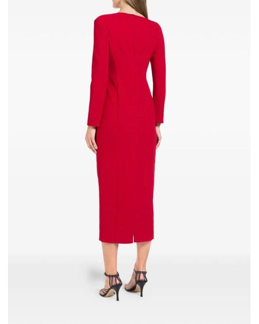 Florence & Fortitude Red V-Neck Long-Sleeve Dress