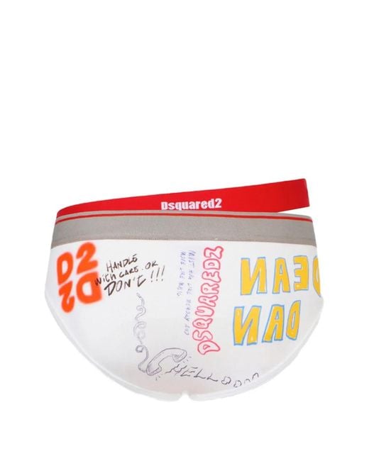 DSquared² Red Graffiti Briefs for men
